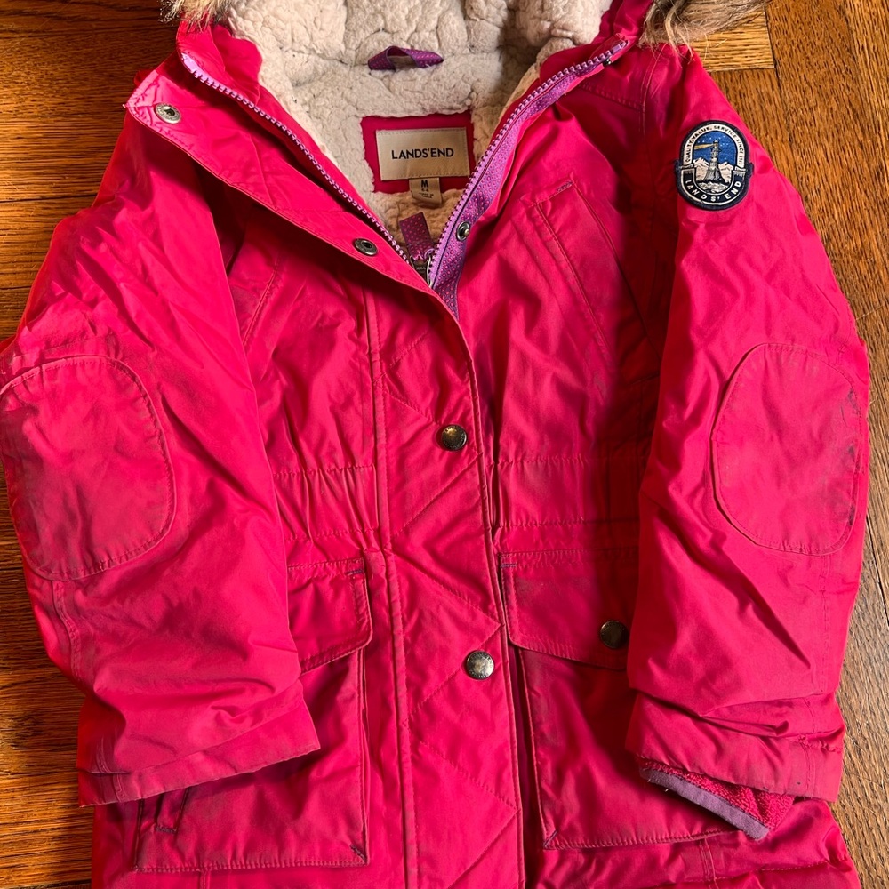 Lands' End Vibrant Pink Jacket with Cozy Lining, 5-6